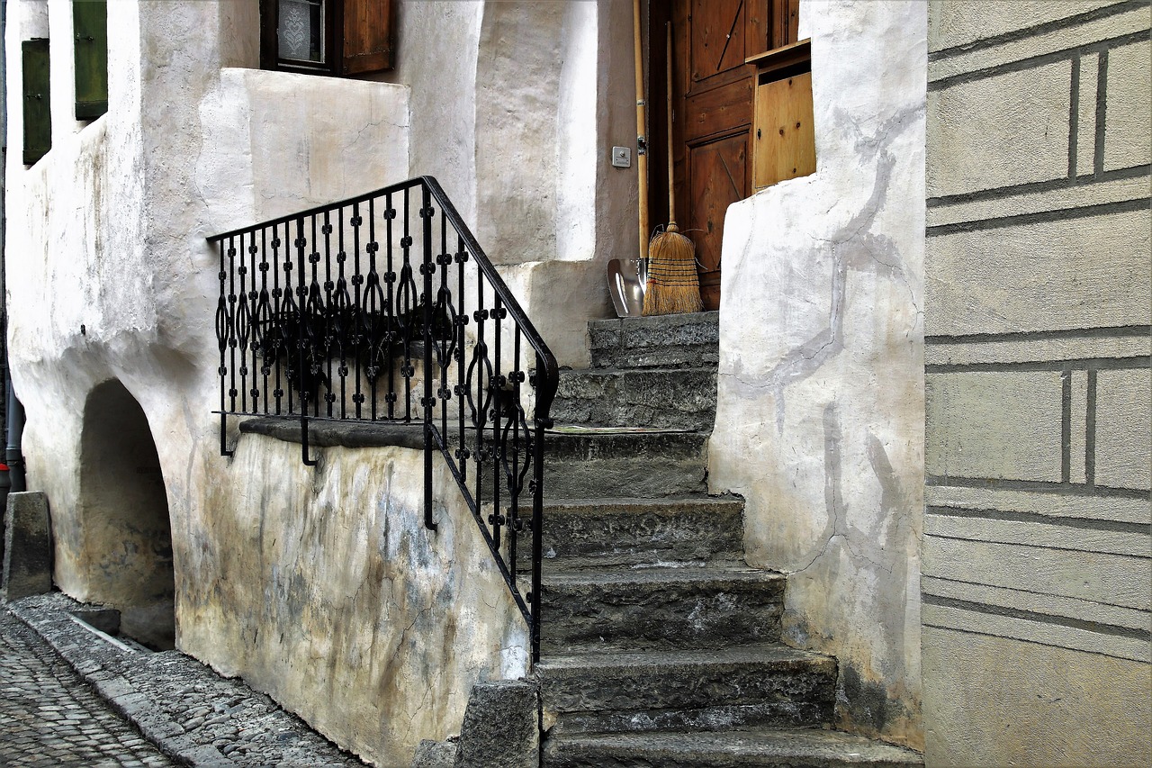 stairs railing kamienica free photo