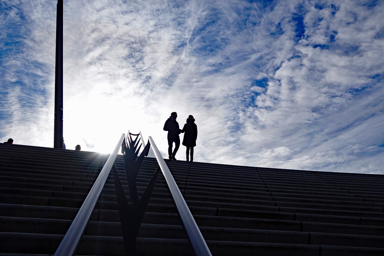 stairs  railing  pair free photo