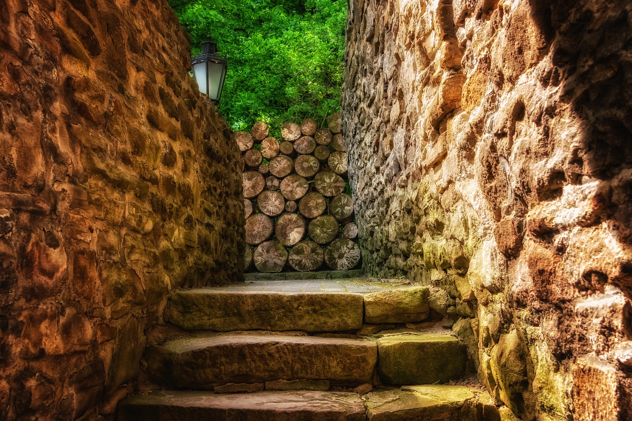 stairs  stone  castle free photo