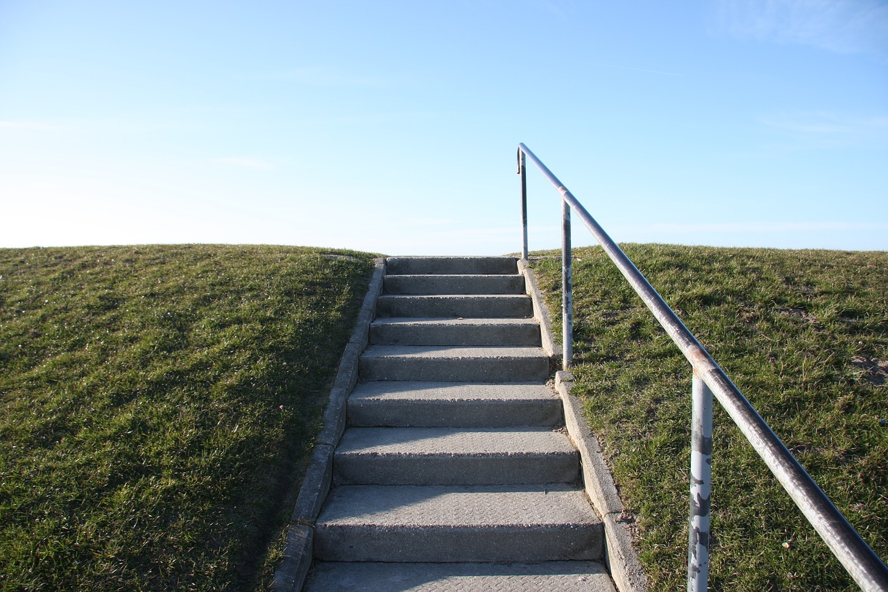 stairs  railing  sky free photo