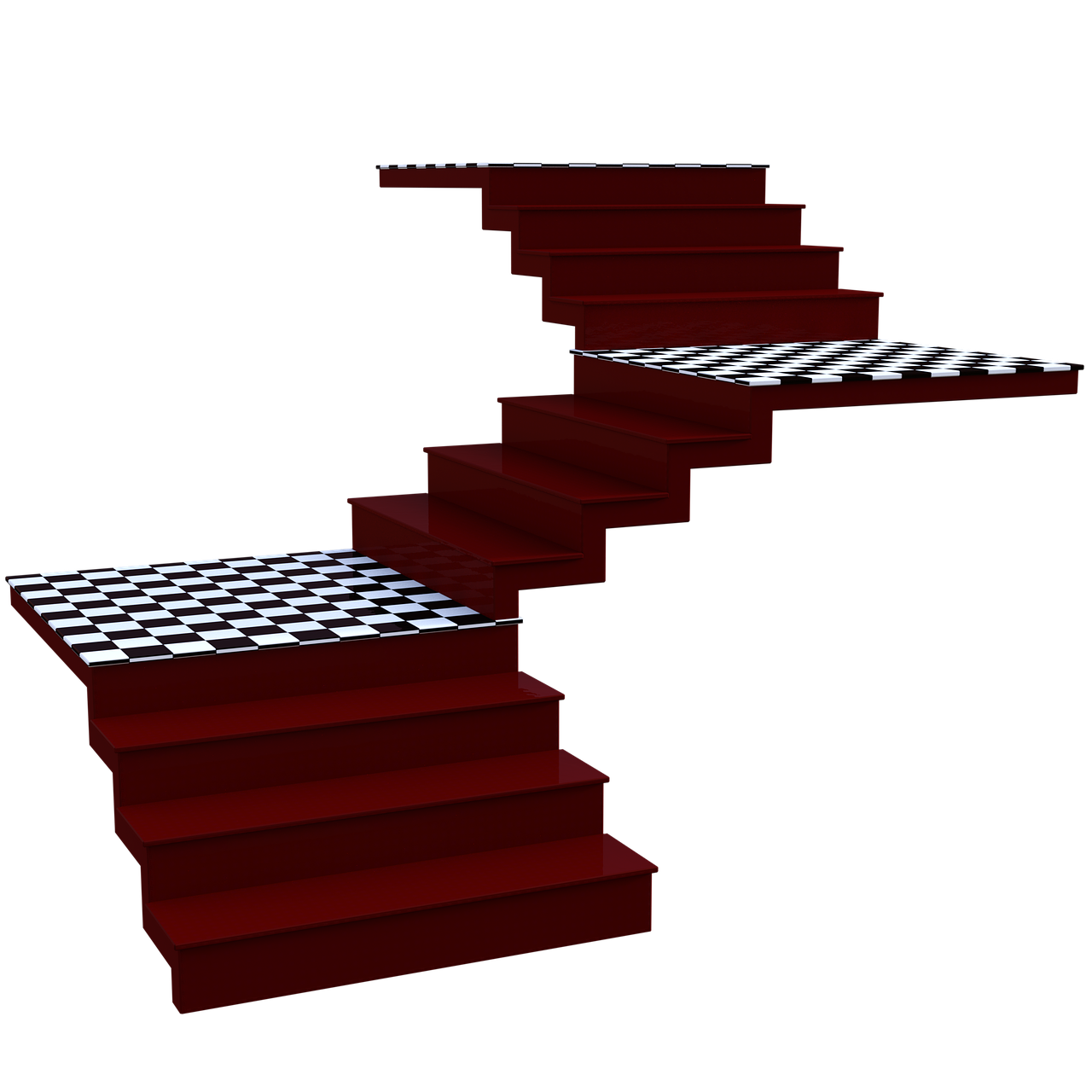stairs  3d  checkered free photo