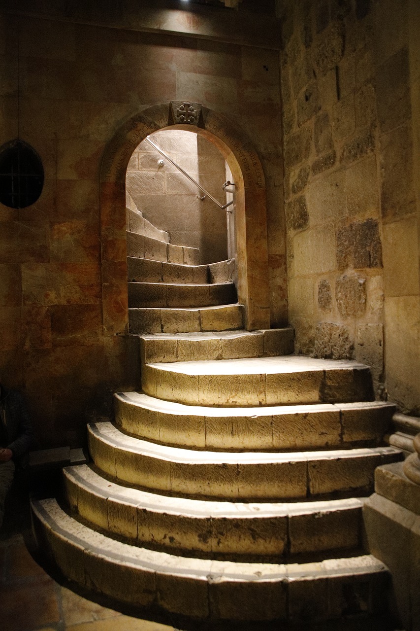 stairs  golgotha  basilica of the tomb free photo