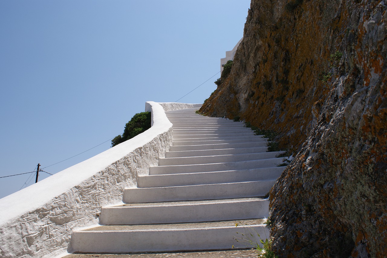 stairs  island  serifos free photo