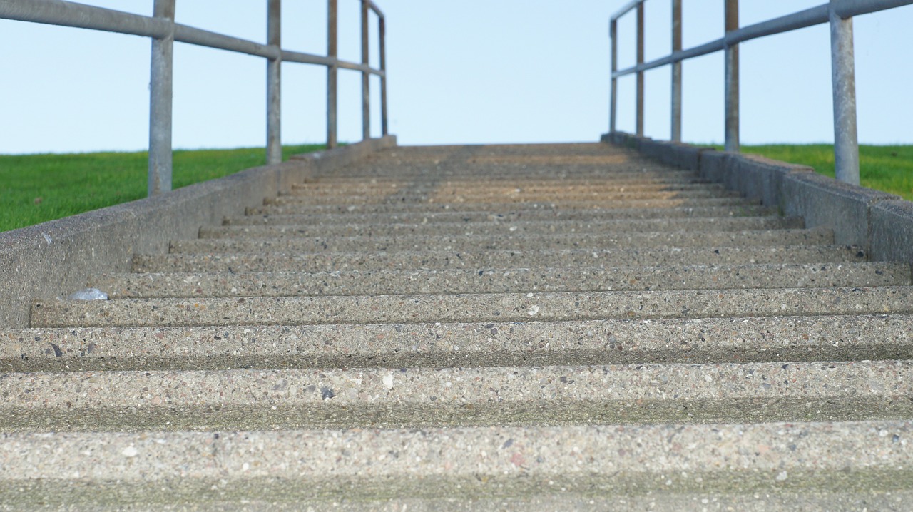 stairs gradually railing free photo