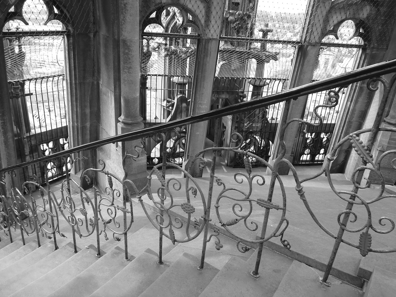 stairs railing ulm cathedral free photo
