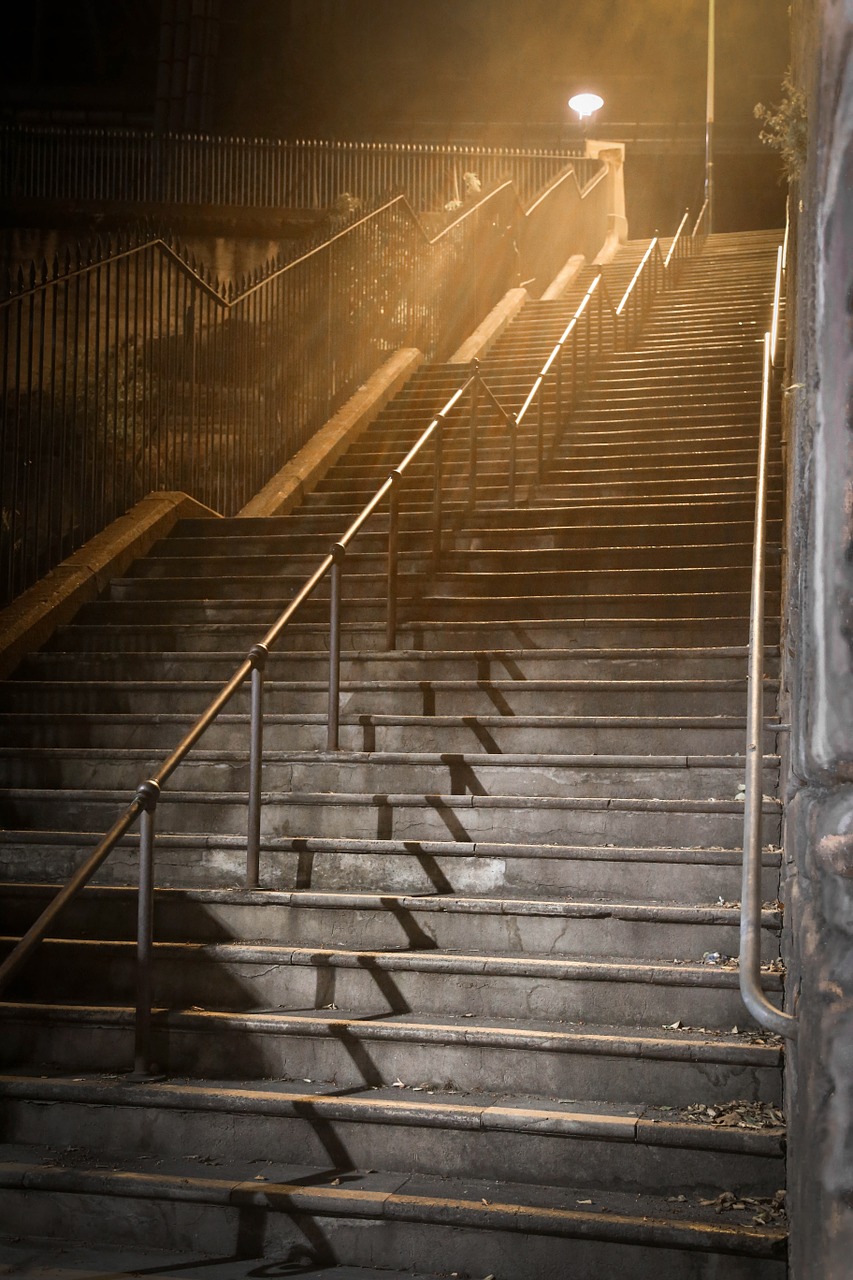 stairs dark night free photo