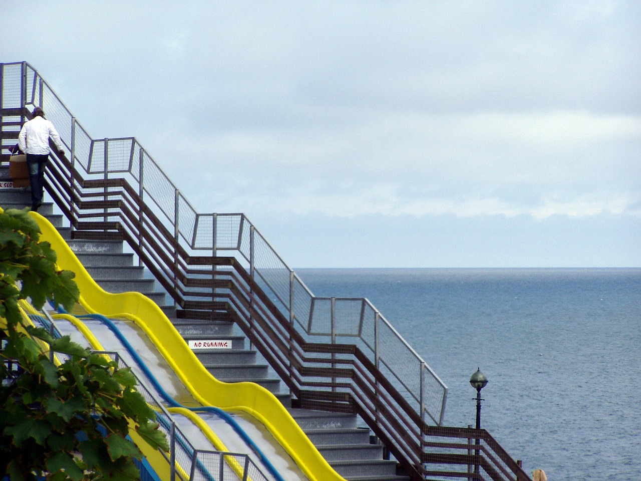 stairs slide sea free photo