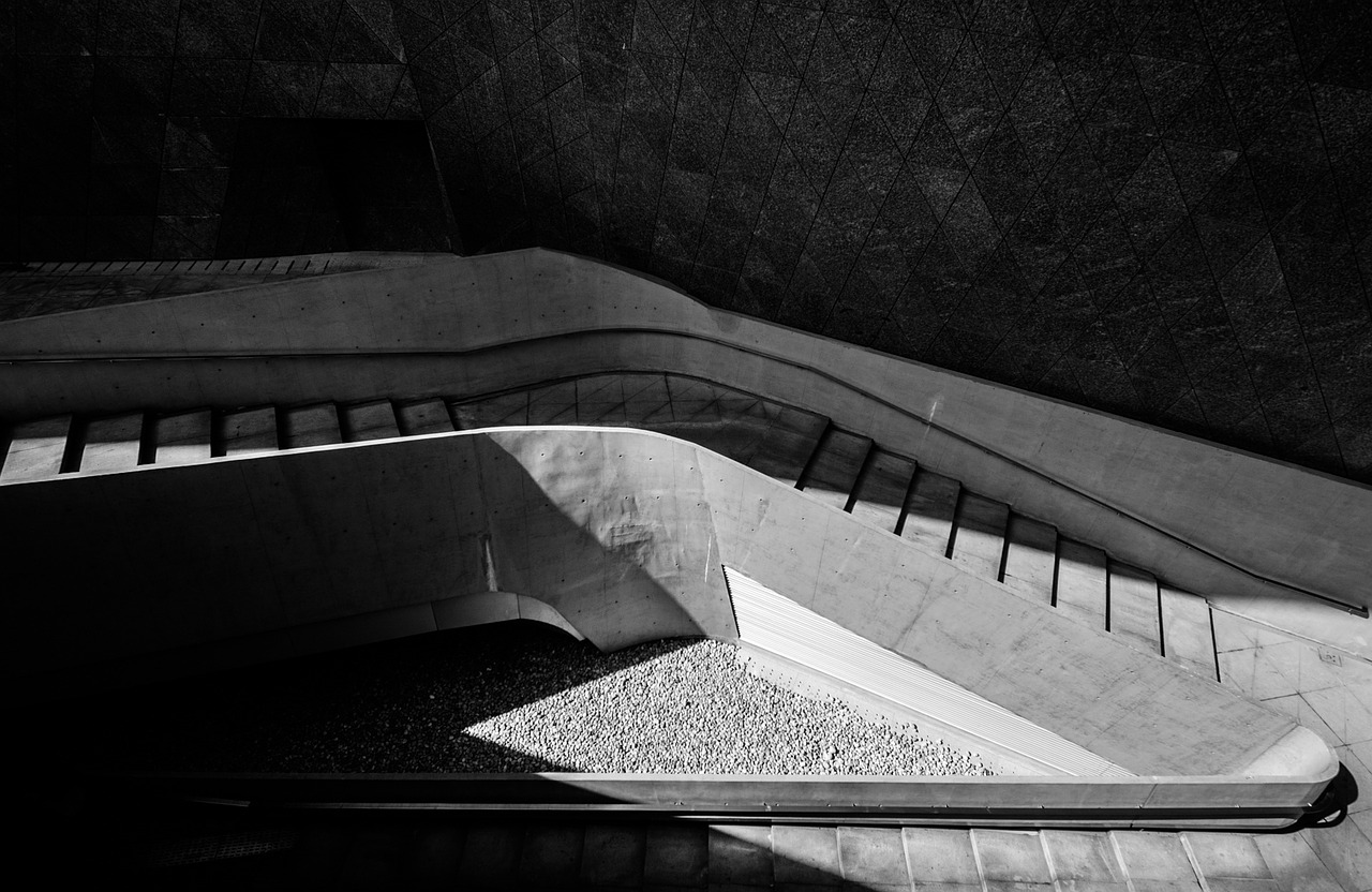 stairs corridor light and shadow free photo