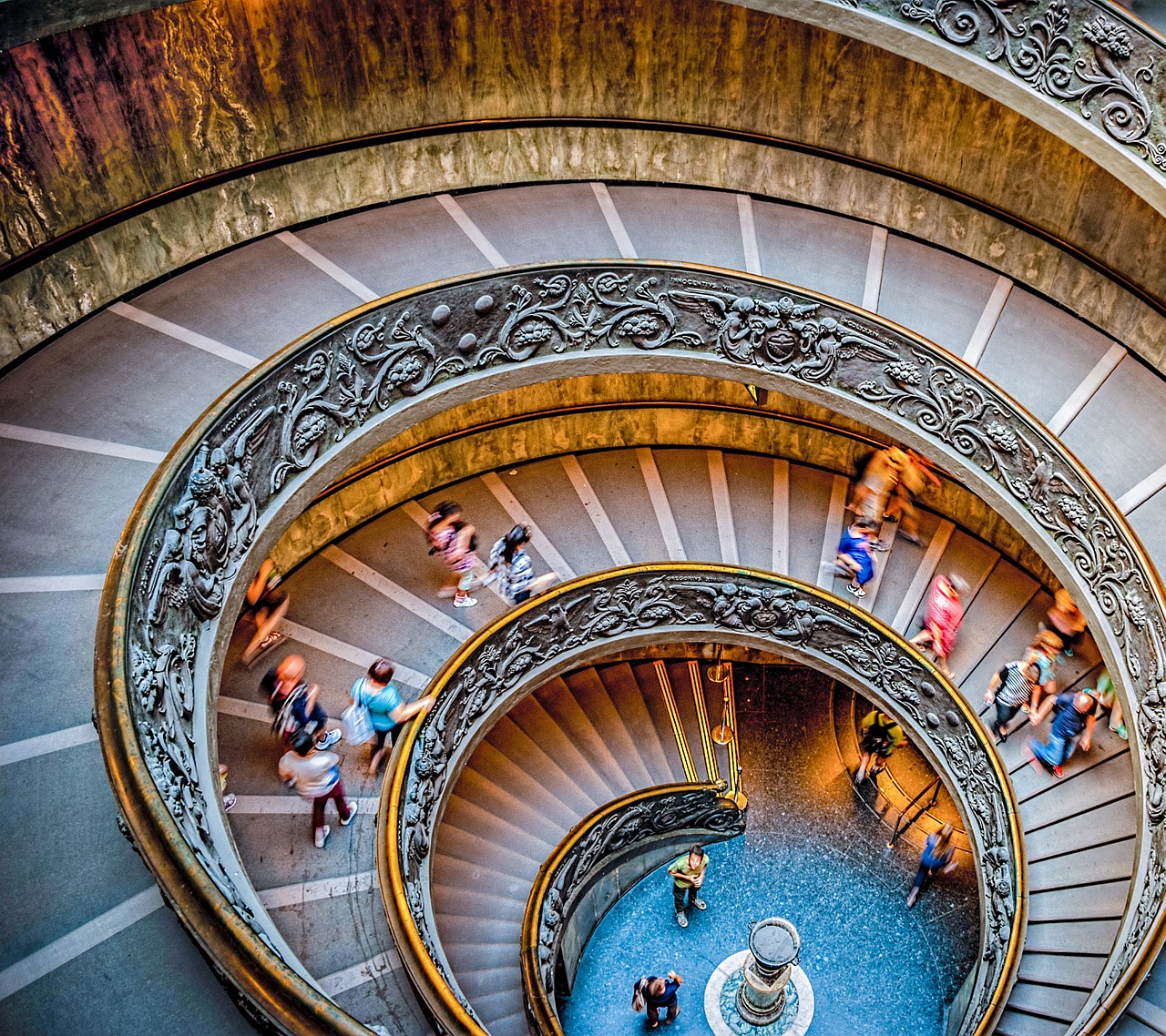 stairs circular staircase vatican museum free photo