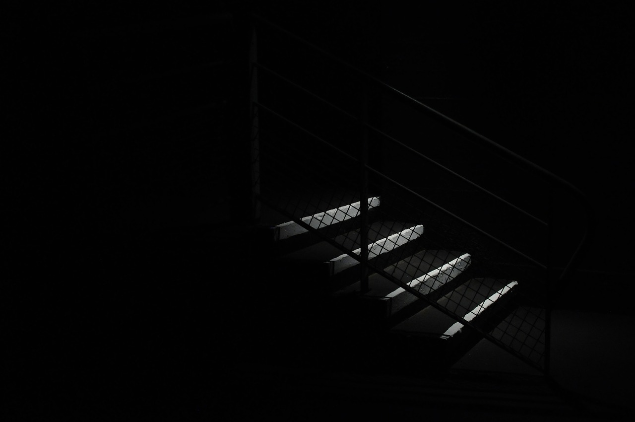 stairs stairwell dark free photo