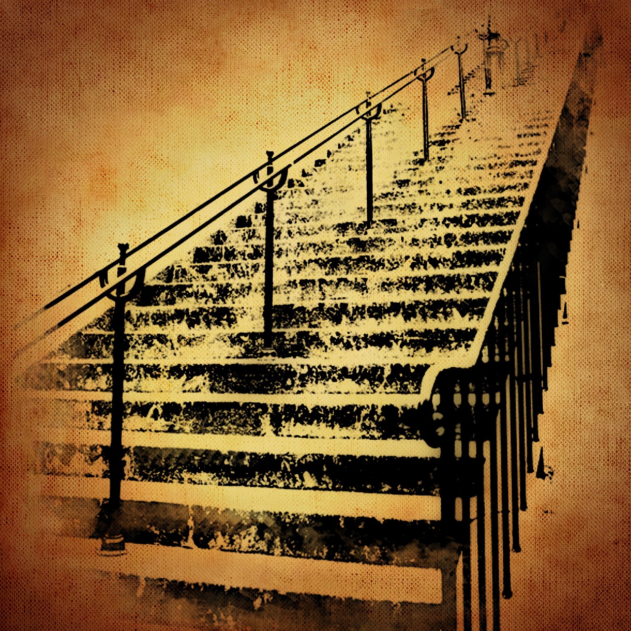 stairs gradually surreal free photo