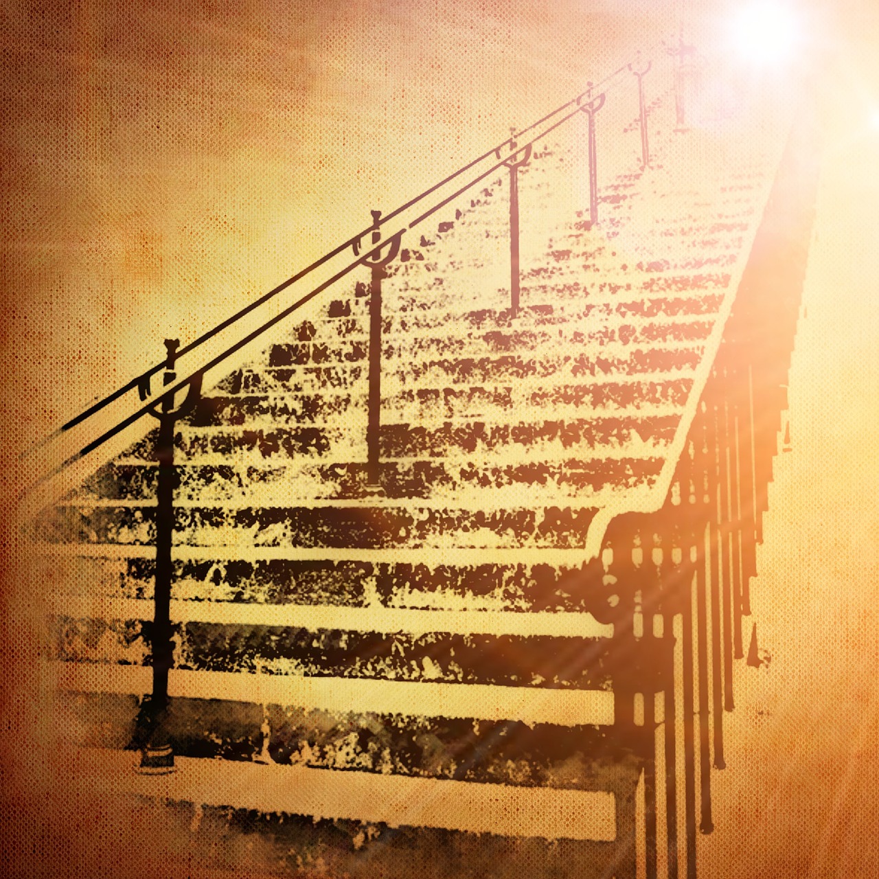 stairs gradually surreal free photo