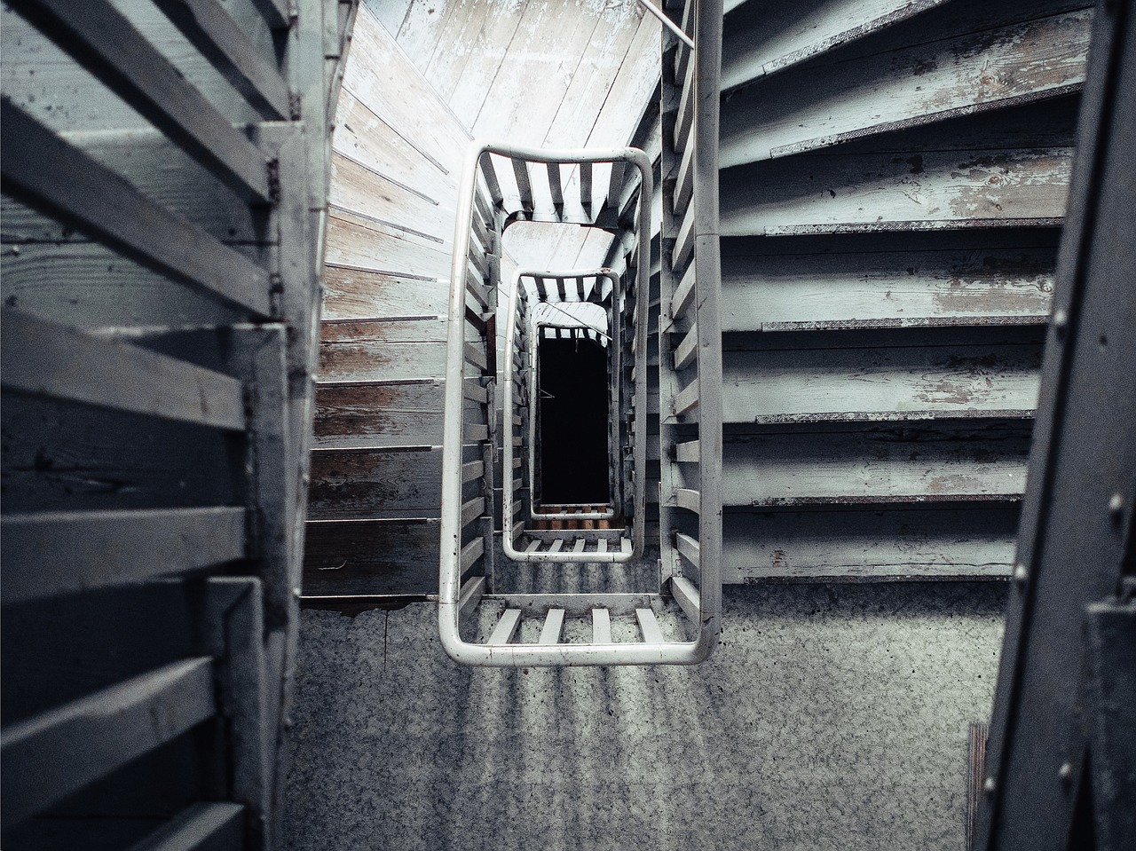 stairs looking down house free photo