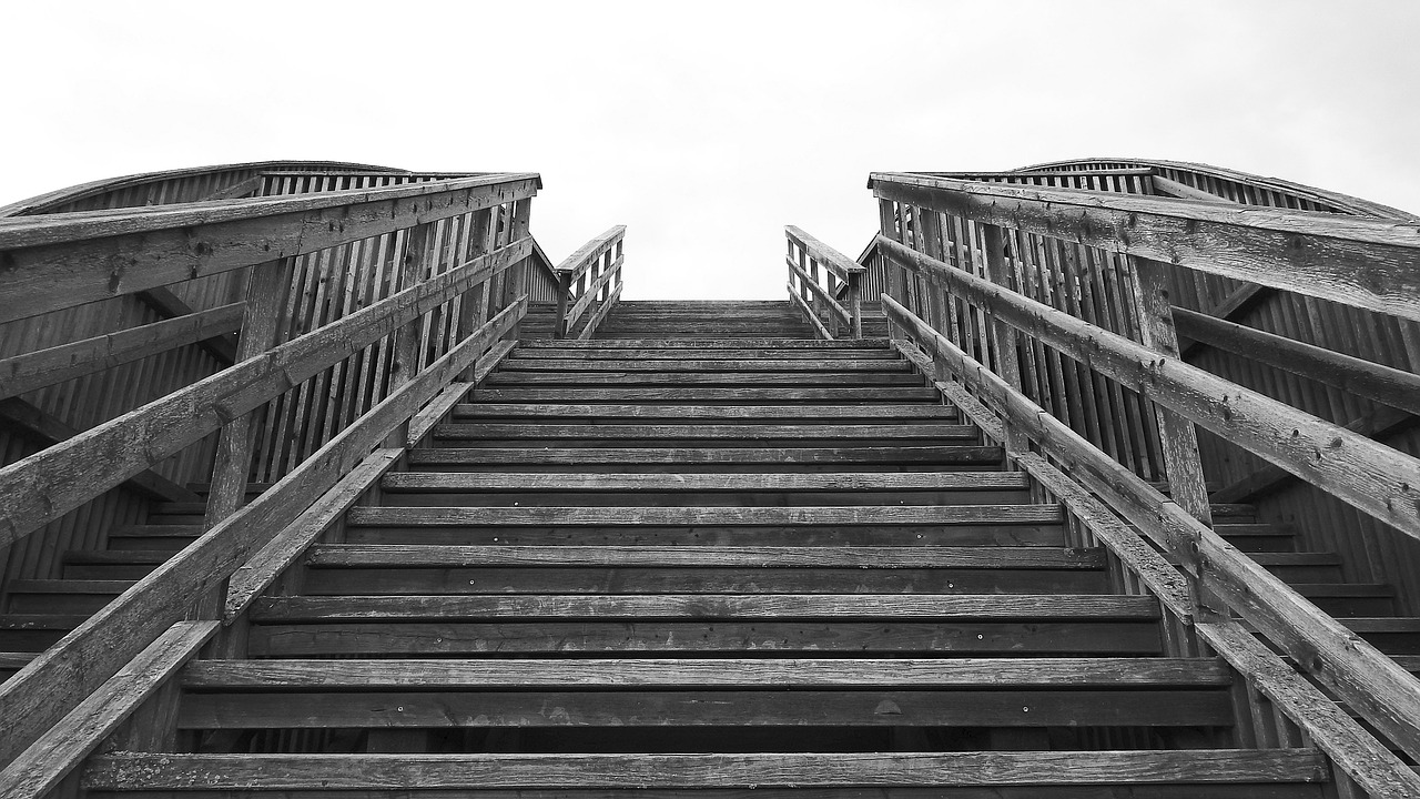 stairs wooden ladders emergence free photo