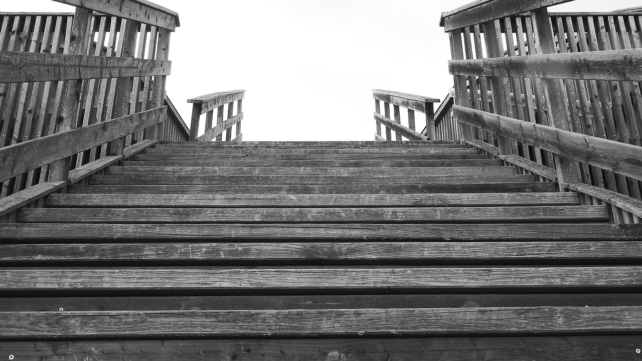 stairs wooden ladders emergence free photo