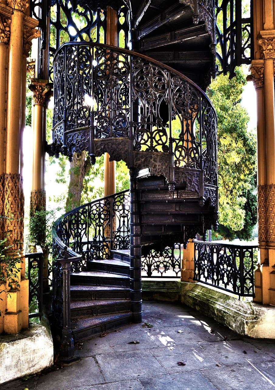 stairs castle garden free photo
