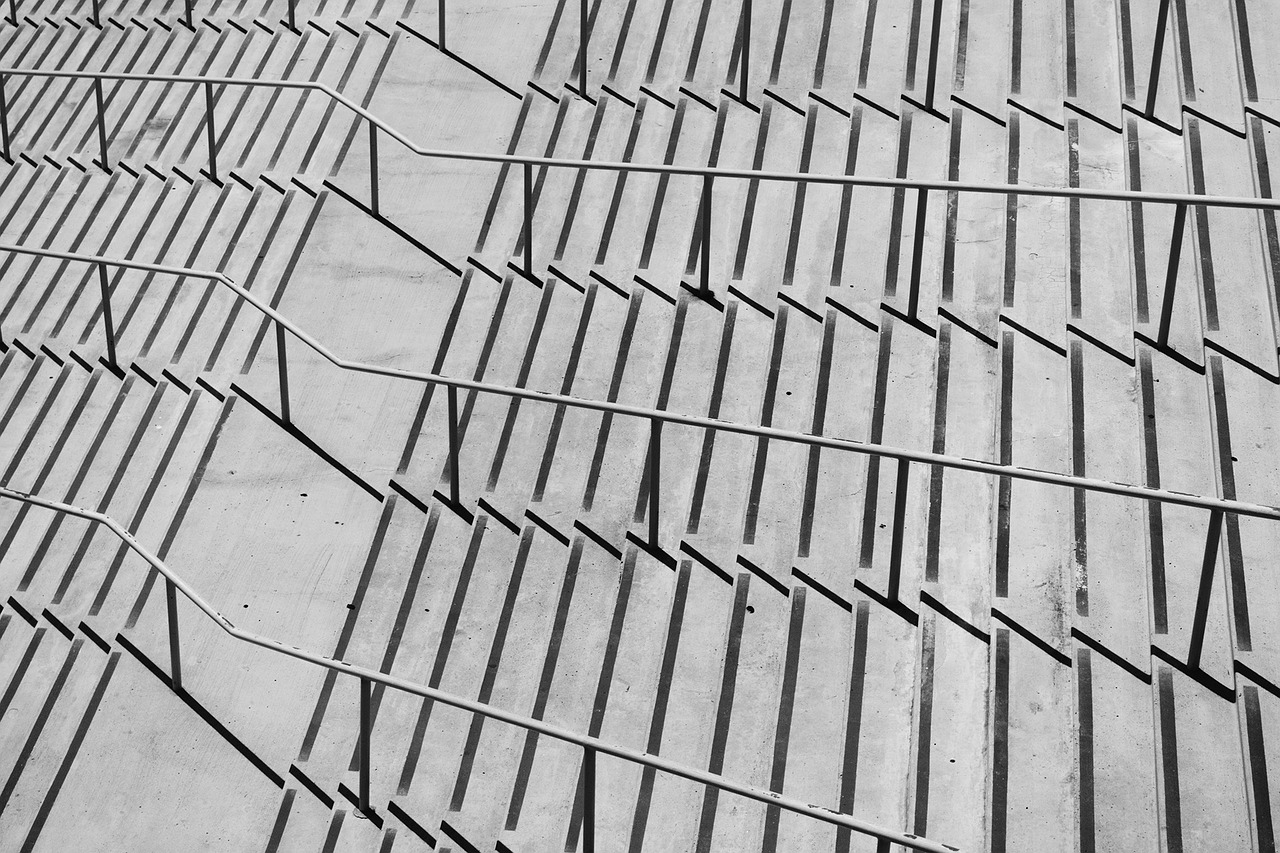 stairway pattern shadows free photo