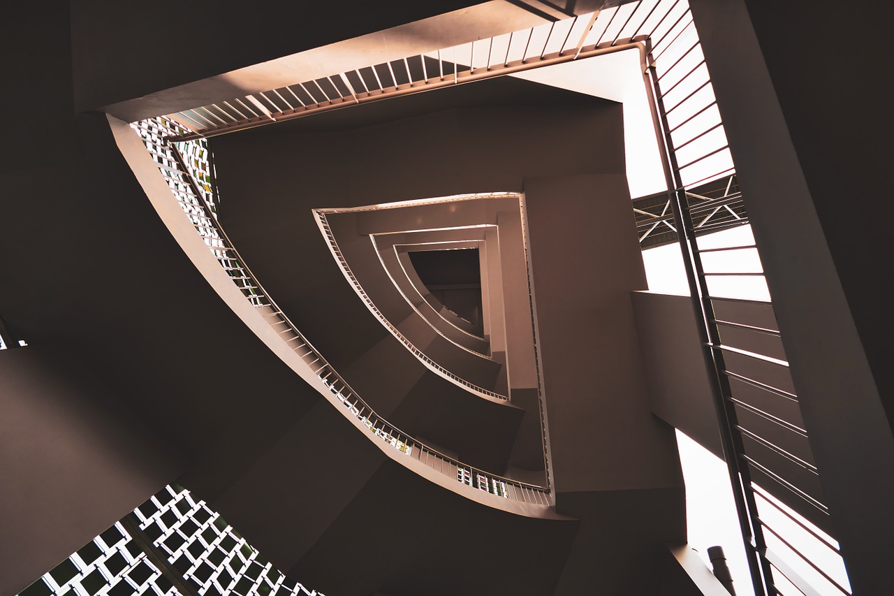 stairwell spiral staircase free photo