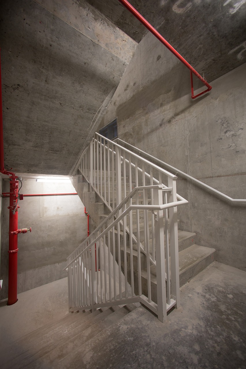 stairwell  stairs  stair rails free photo