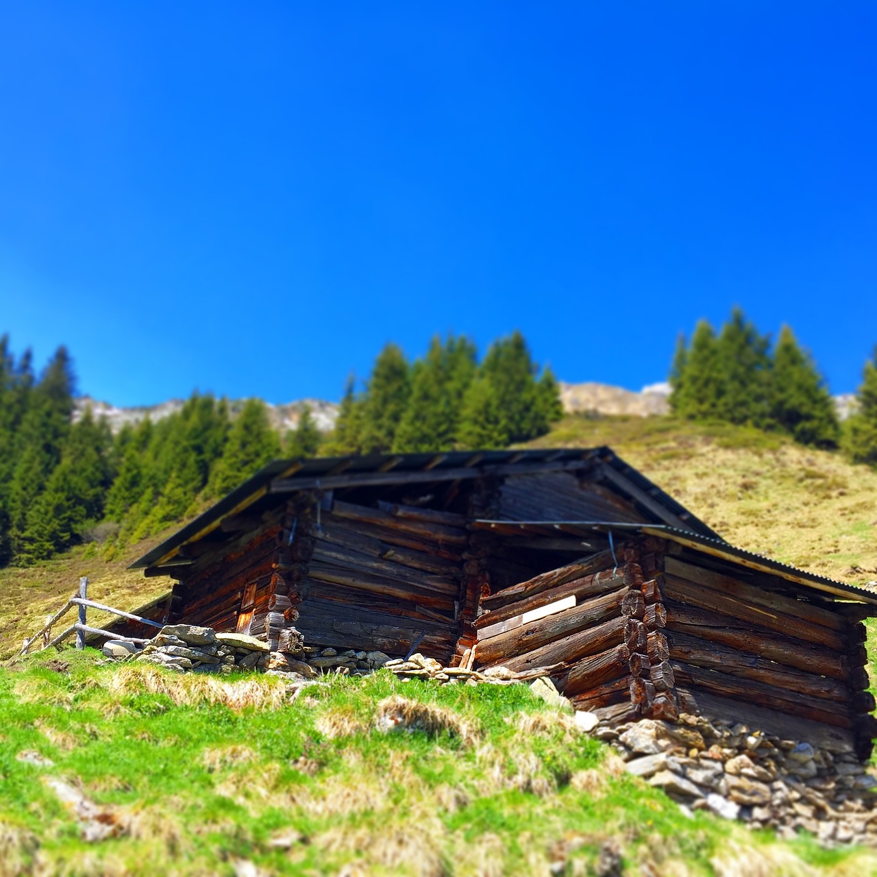 stall log cabin nature free photo