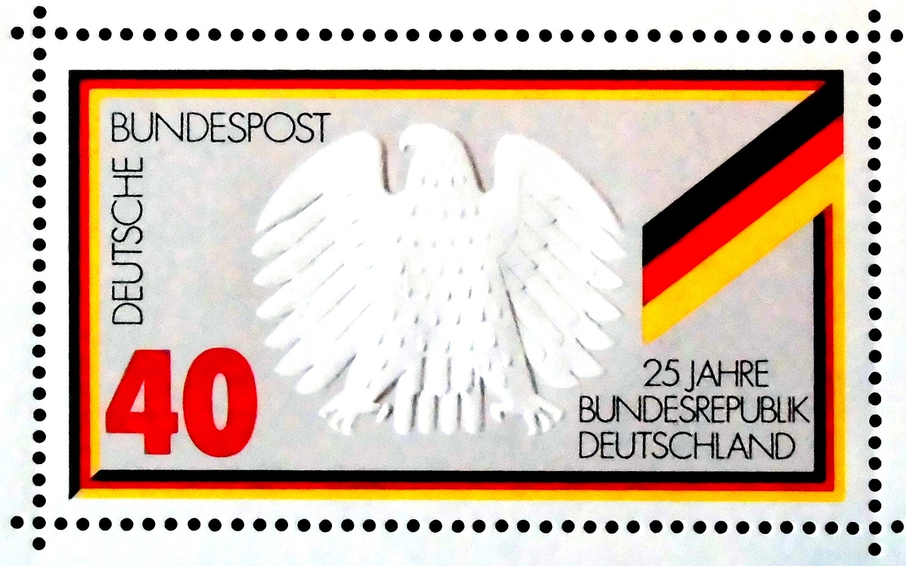 stamp 25 years federal republic of germany free photo