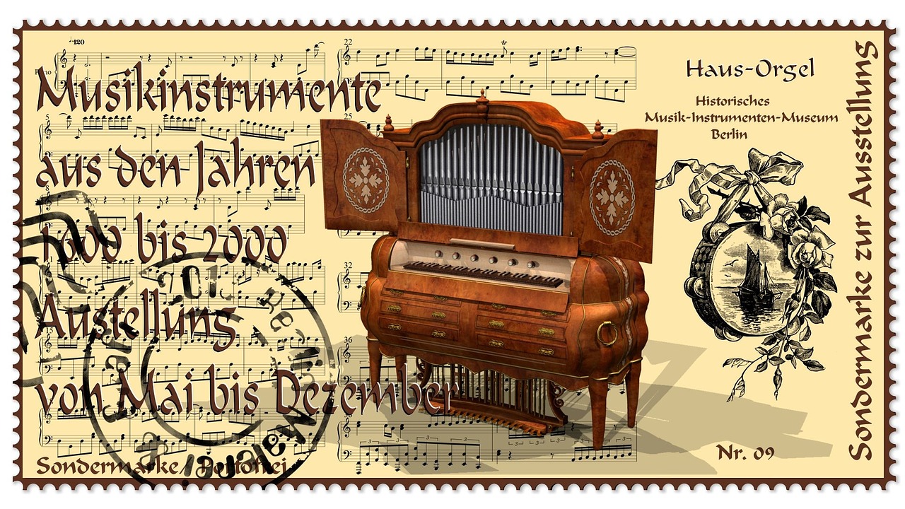 stamp musical instrument organ free photo