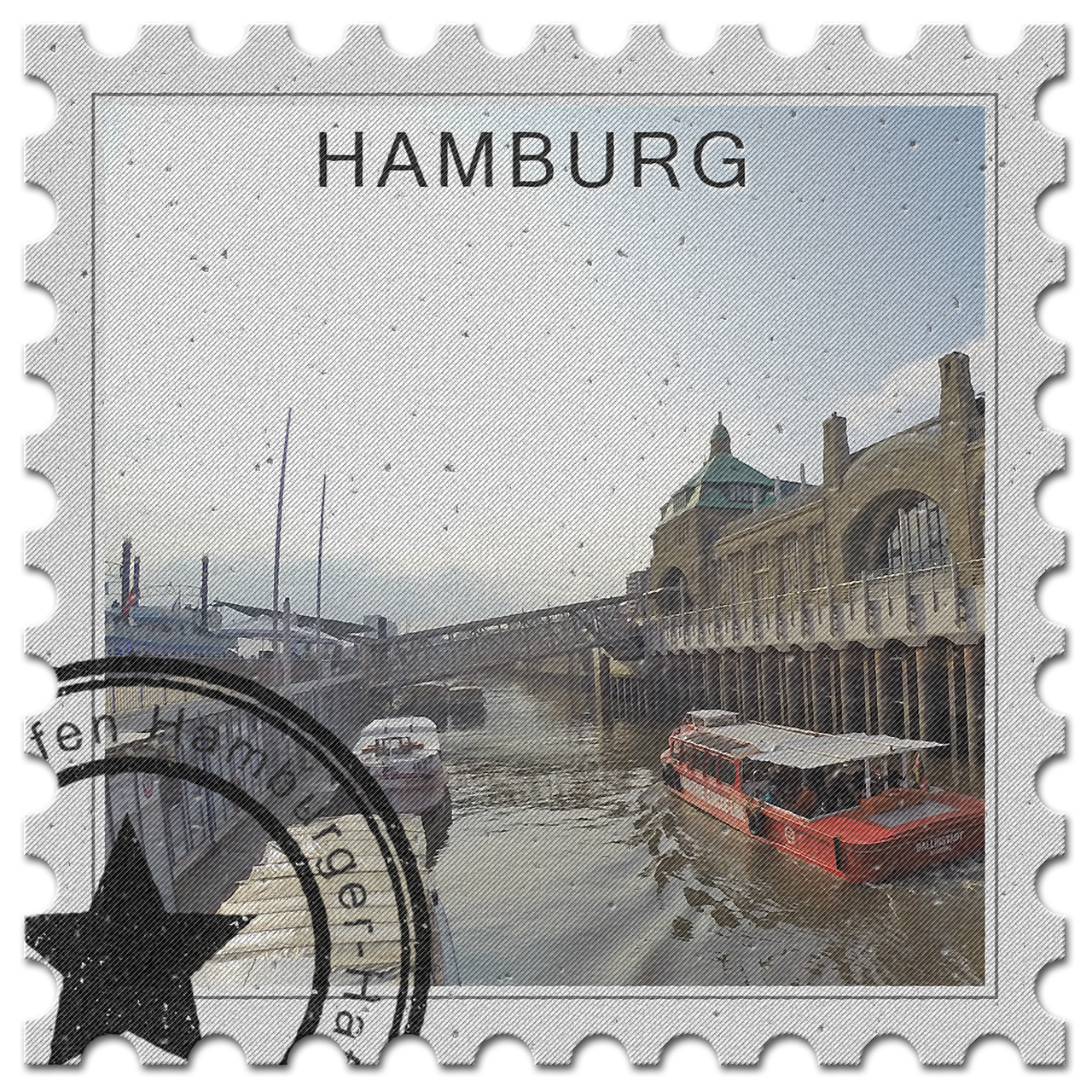 stamp hamburg port of hamburg free photo