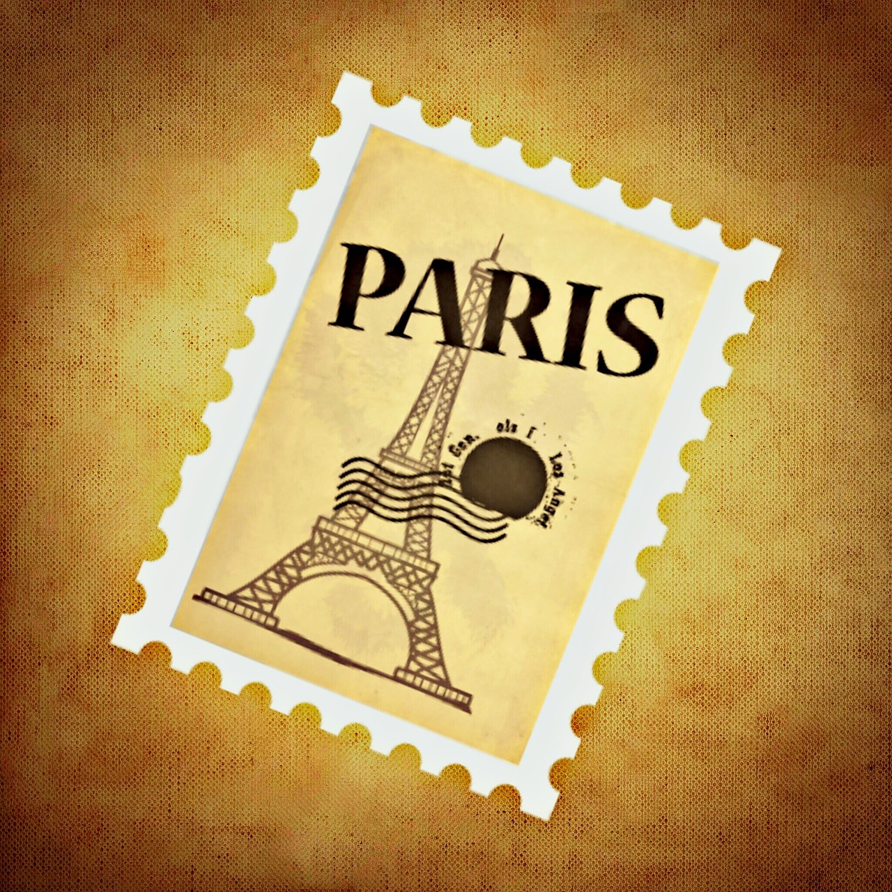 stamp paris eiffel tower free photo