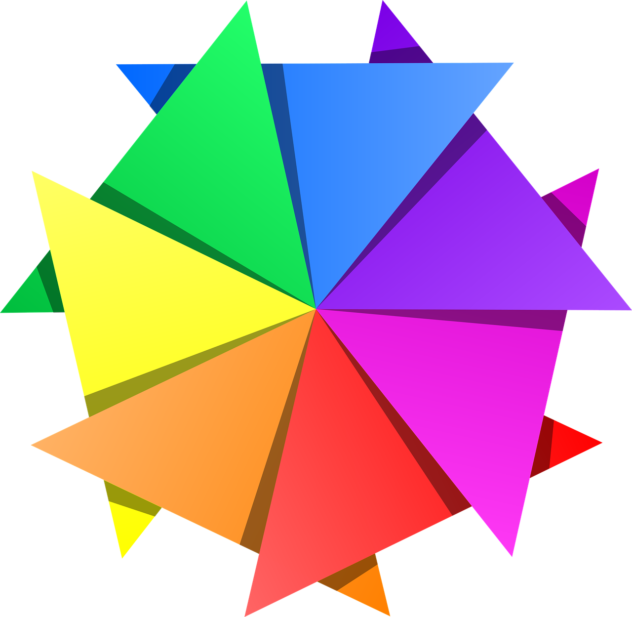 star  triangles  rainbow colors free photo