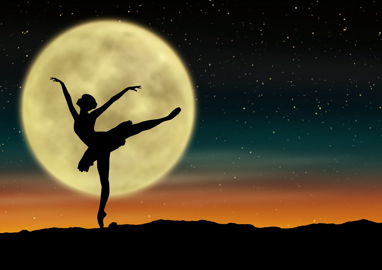 star  moon  ballerina free photo