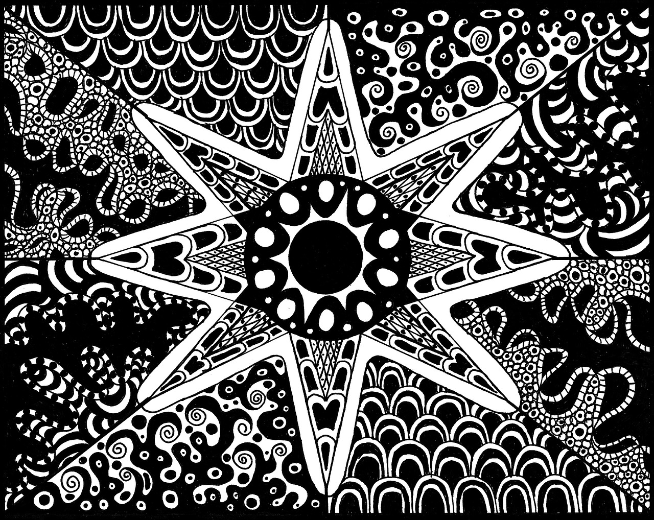 star zentangle pictures drawing free photo