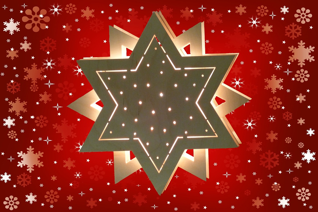 star wood star illuminated free photo