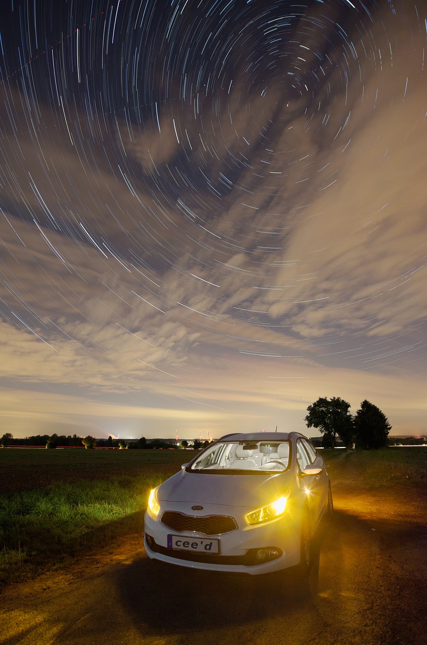 star trail night tracer free photo