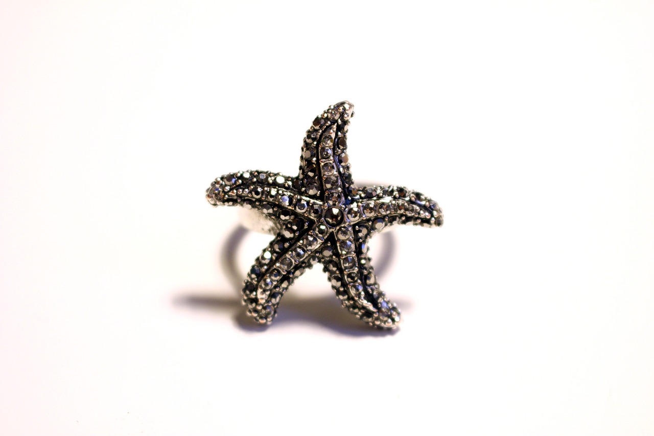 starfish ring precious stones free photo