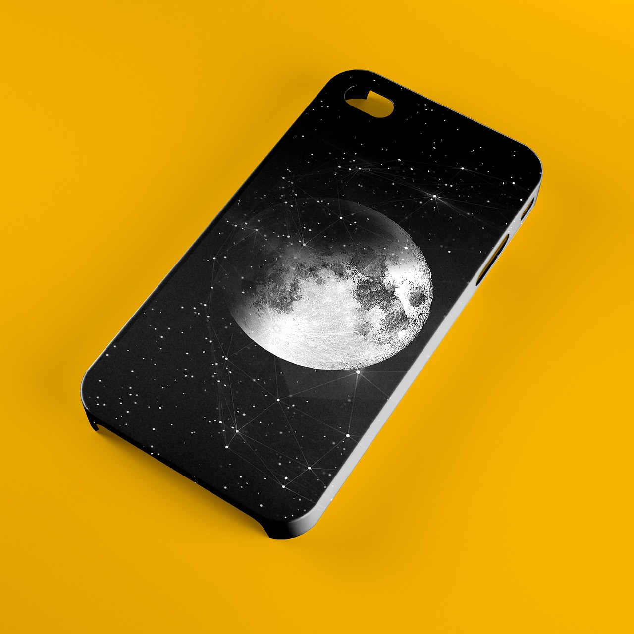 starry sky moon mobile phone shell free photo