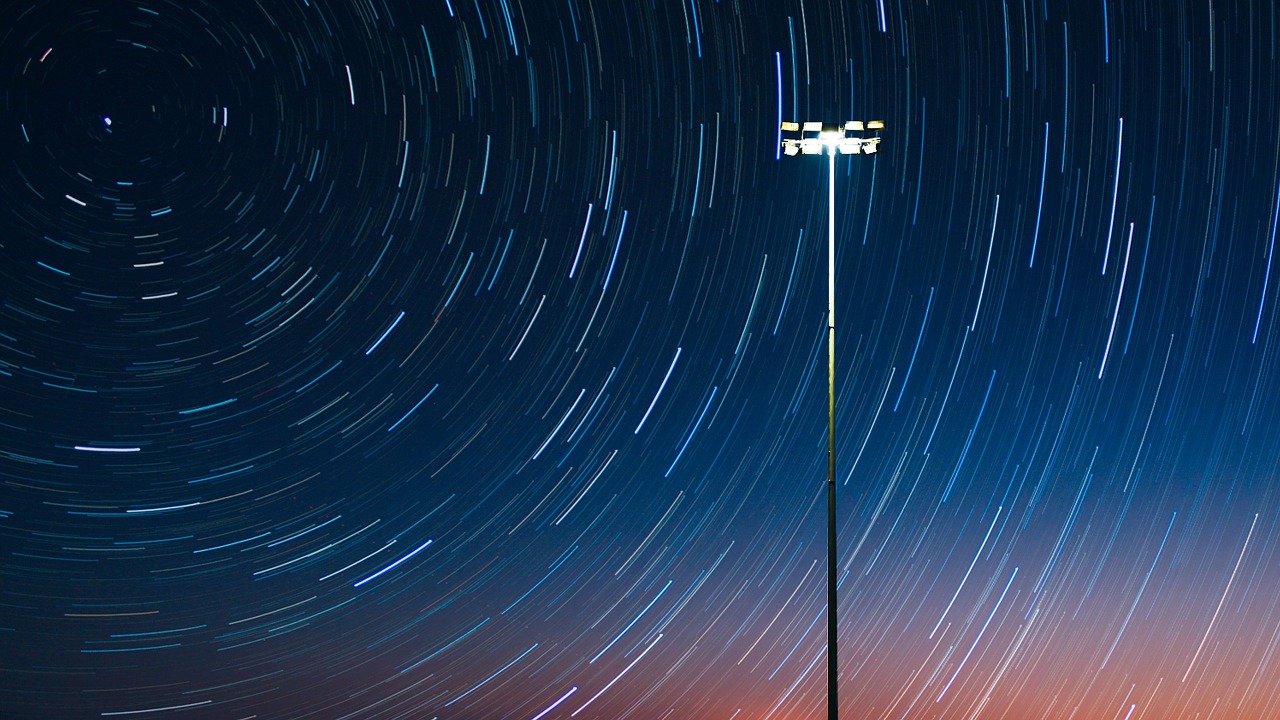 stars night lamp post night free photo