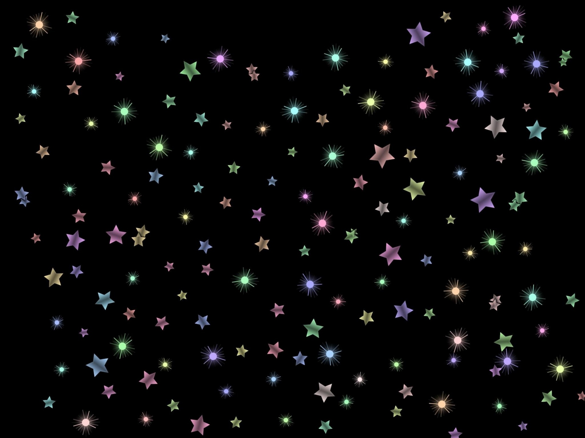 black background with colorful stars