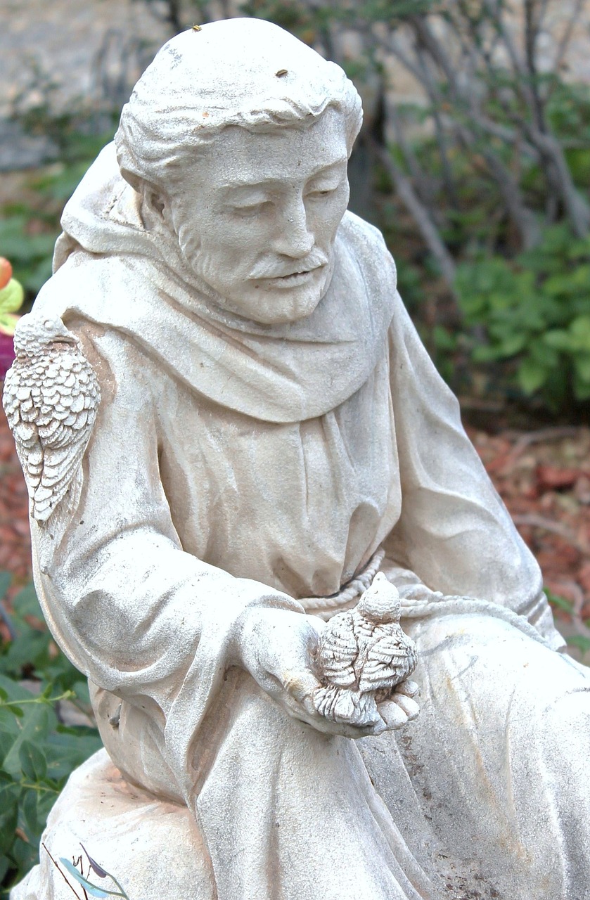statue garden art saint francis of assisi free photo
