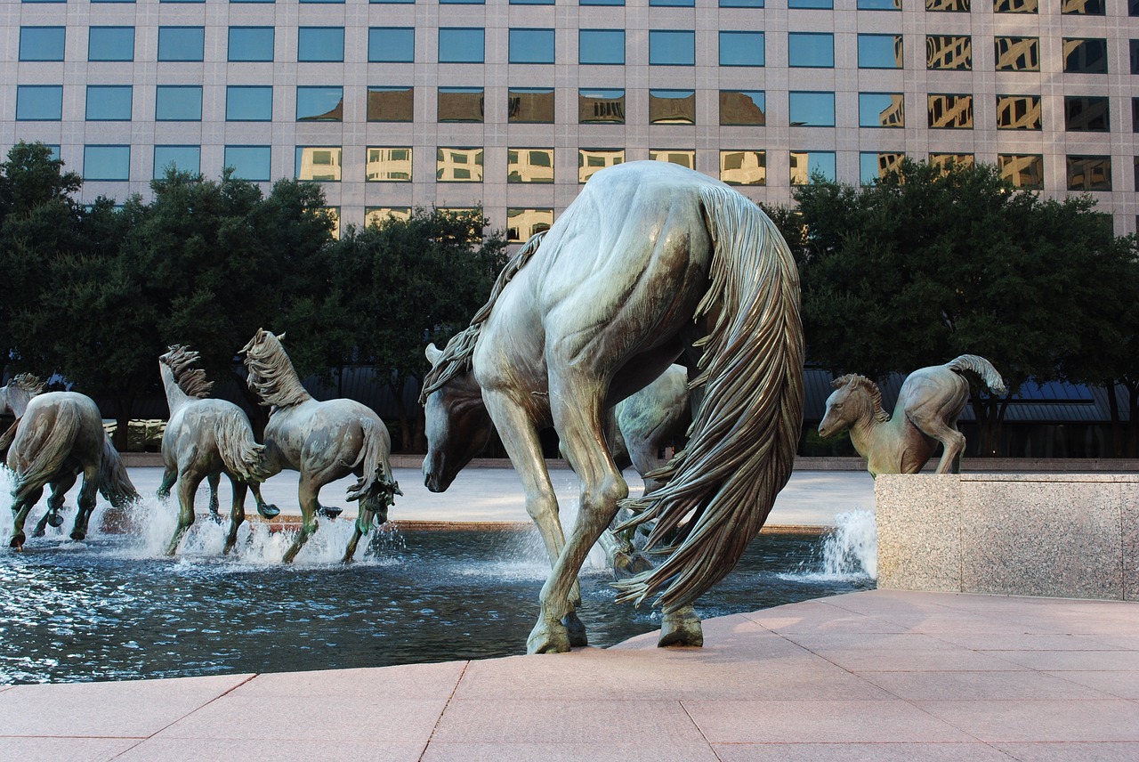 statue horses art free photo