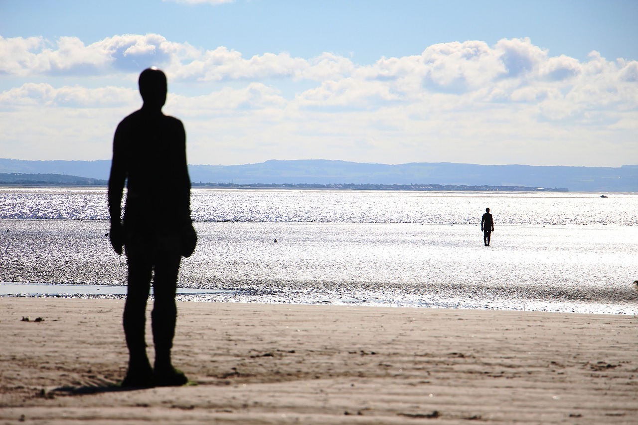 statue crosby beach beach free photo