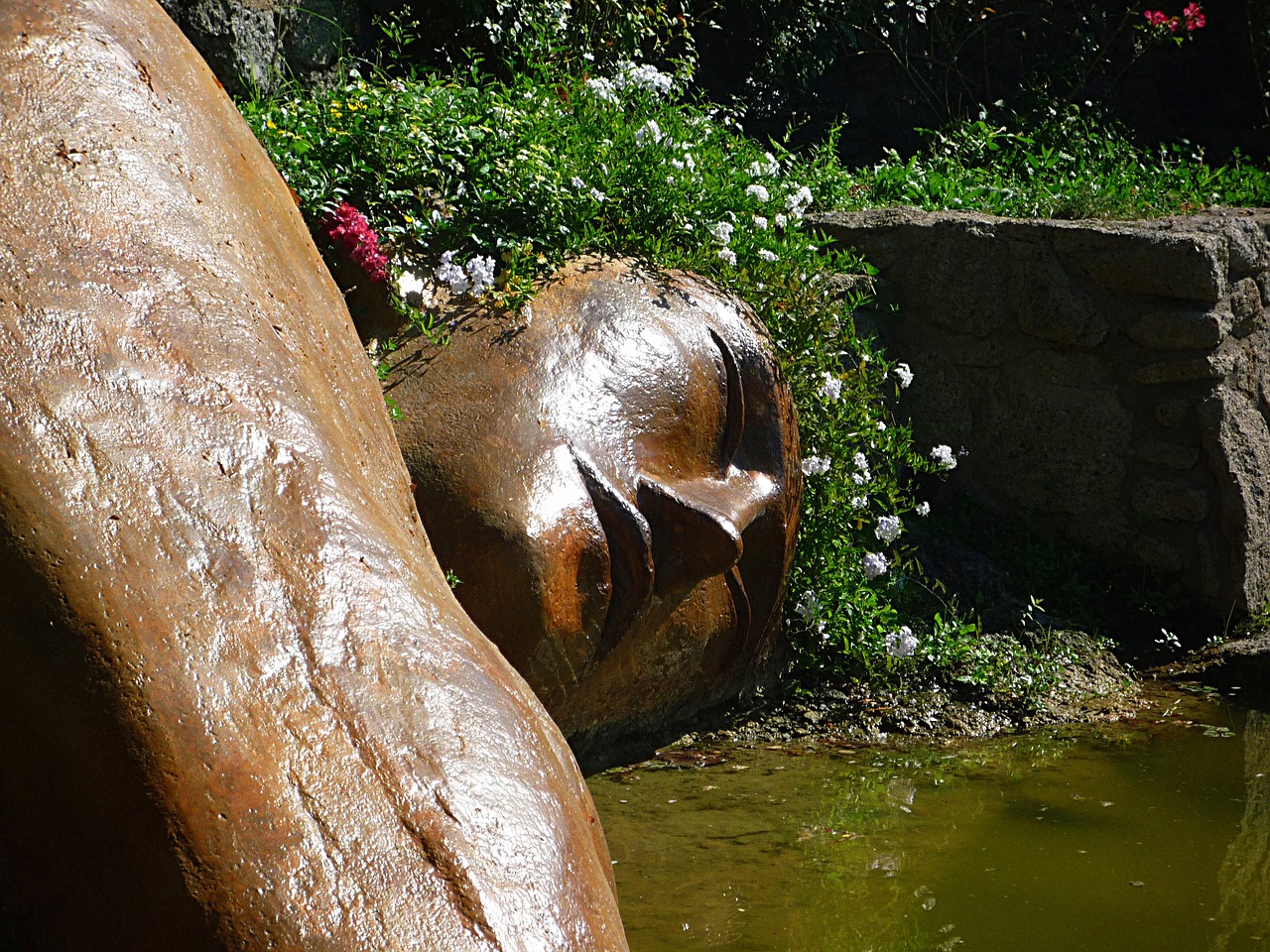 statue buddha water free photo