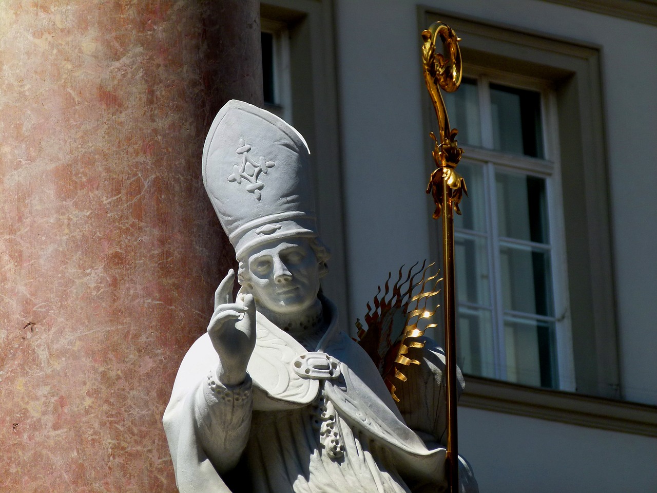 statue church monk free photo