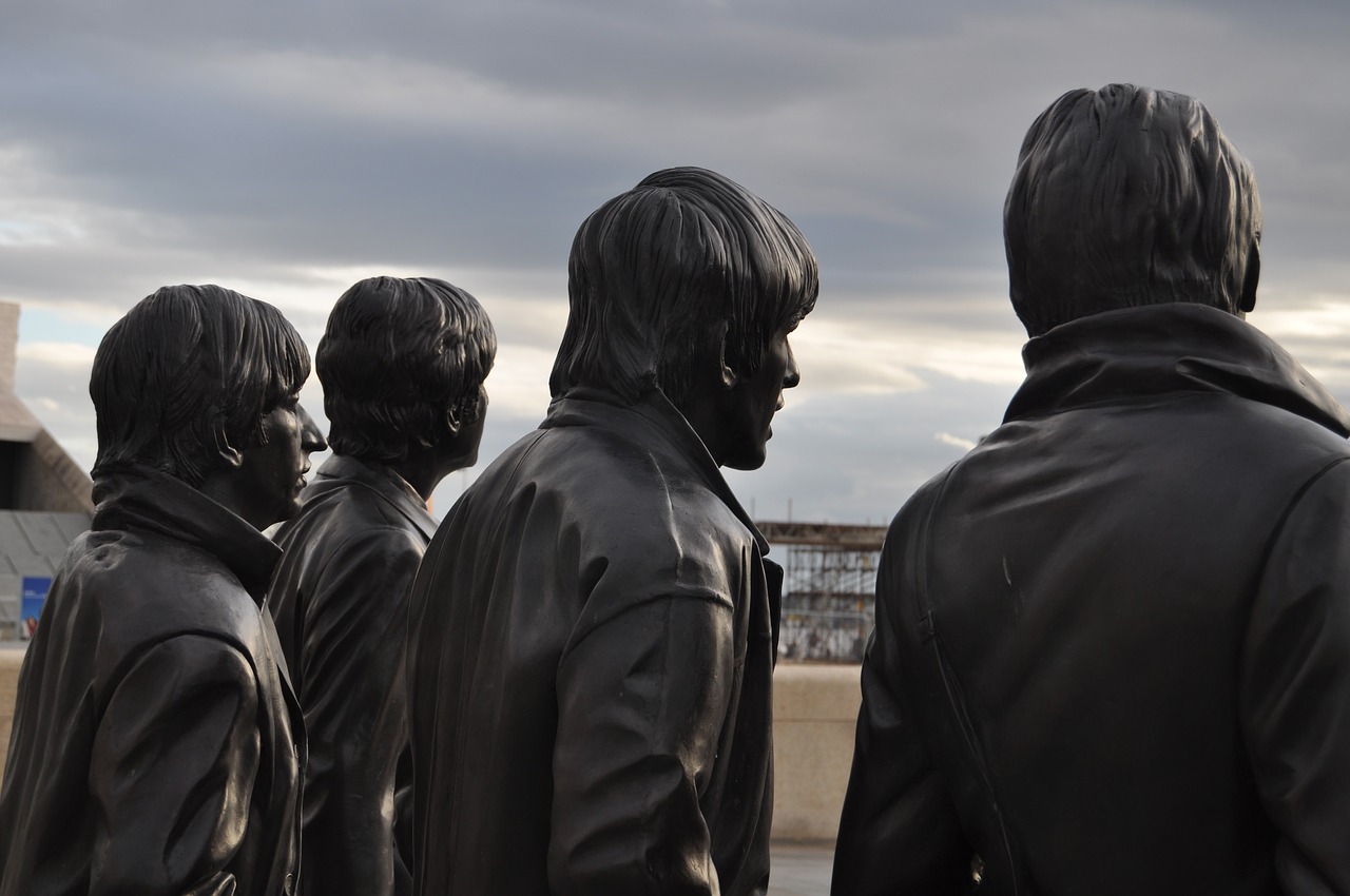 statue liverpool beatles free photo