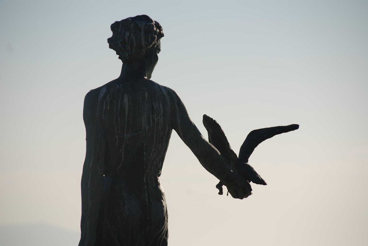 statue maiden with the seagull opatija free photo