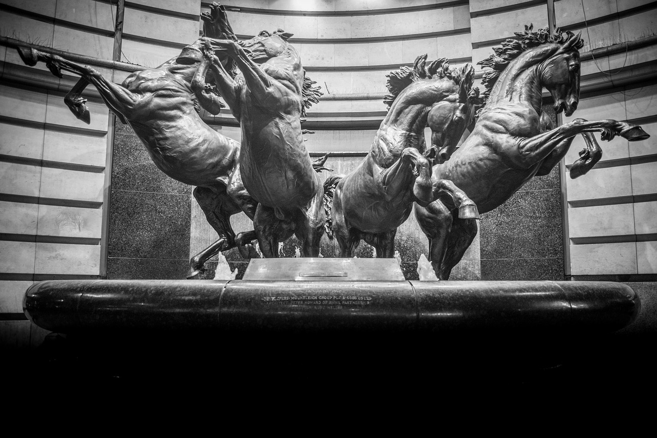 statue horses sculpture free photo