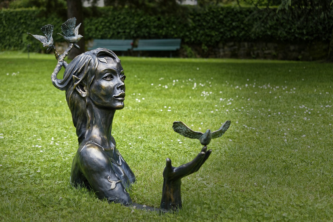 statue woman garden free photo