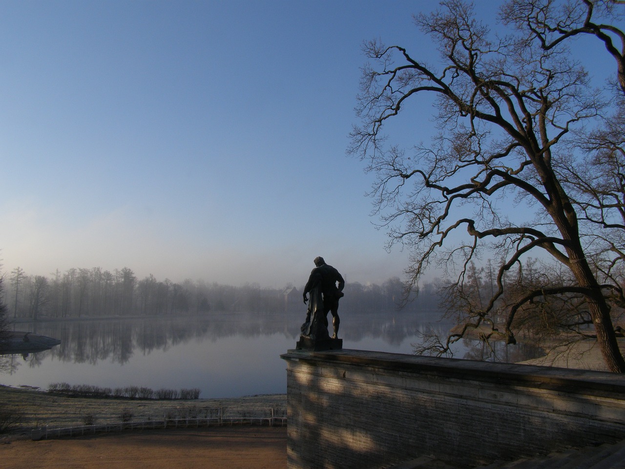 statue tree outdoors free photo