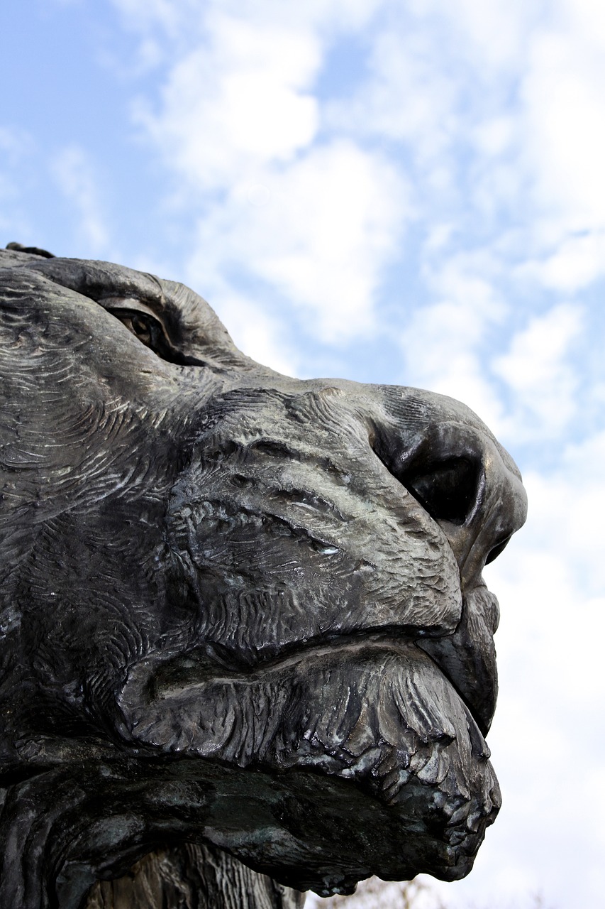 statue  lion  paris free photo