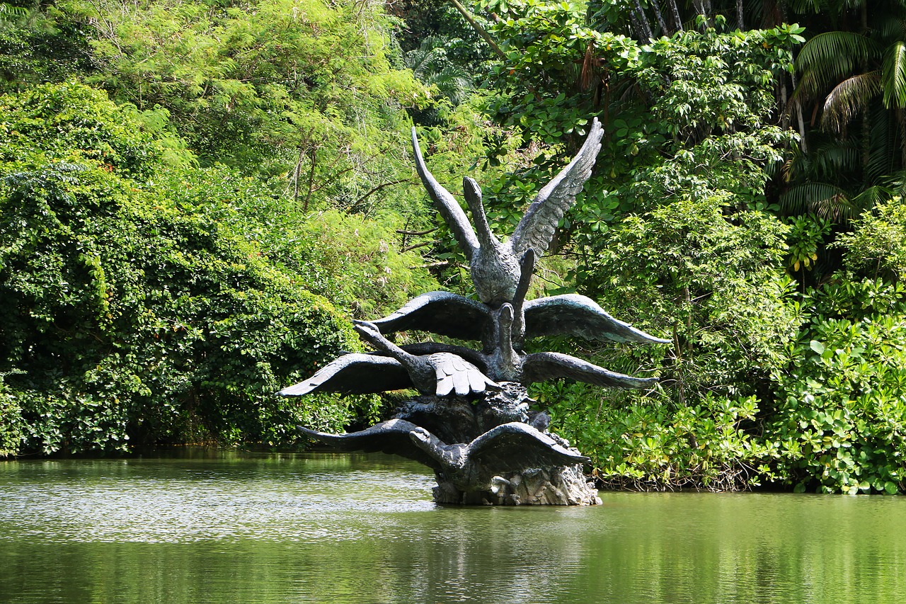 statue  geese  monument free photo