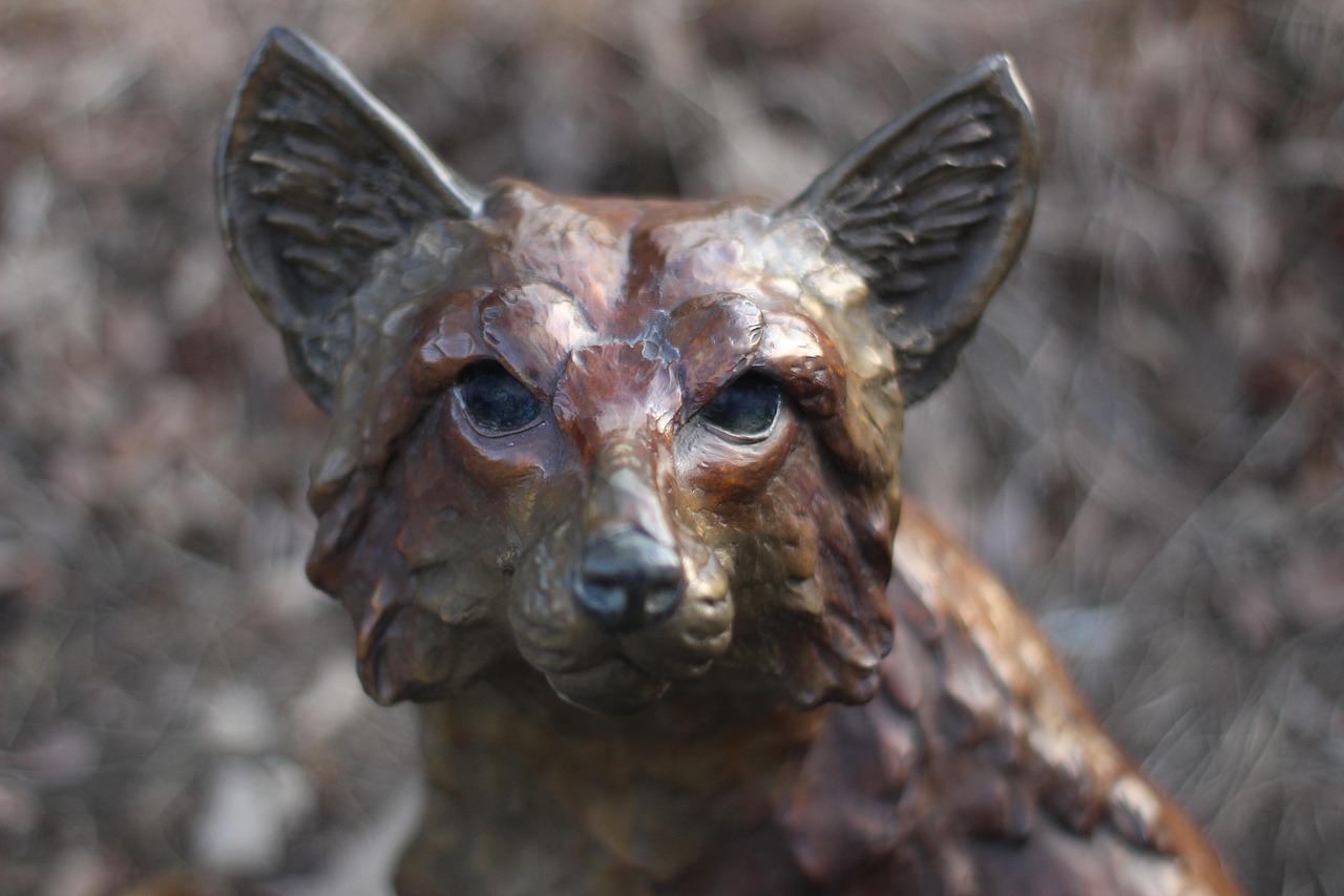 statue  fox  bronze free photo